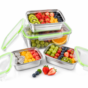 Alternative view of Set 4 Hộp Đựng Thực Phẩm Inox Cao Cấp Nắp Khóa Chống Rò Rỉ – Tiện Lợi & An Toàn Cho Sức Khỏe