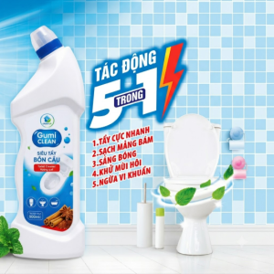 Alternative view of Dung dịch tẩy bồn cầu CleanOK 500ml – Đánh bay ố vàng lâu ngày, diệt khuẩn 99.9%, hương sả chanh tự nhiên
