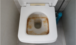 Hình ảnh bồn cầu bị ố vàng lâu ngày