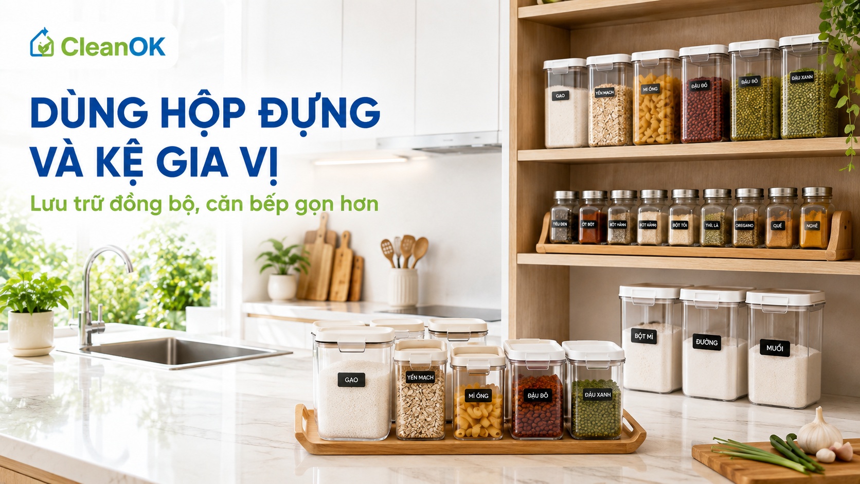 hộp đựng thực phẩm giúp nhà bếp gọn gàng
